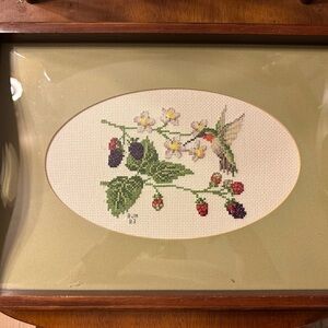 Serving Tray with cross stitch insert
